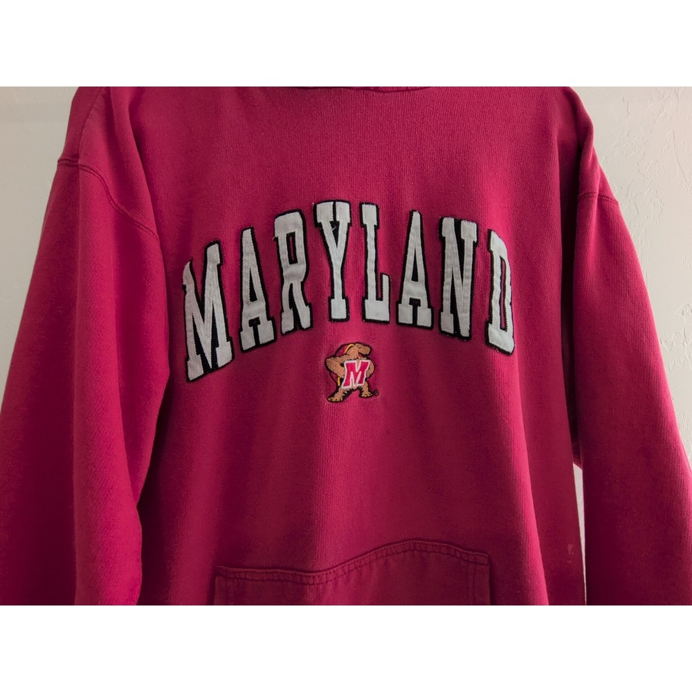OVB Vintage Maryland Terrapins Hoodie Mens XL‎ Red Sweatshirt Hooded - Picture 2 of 13